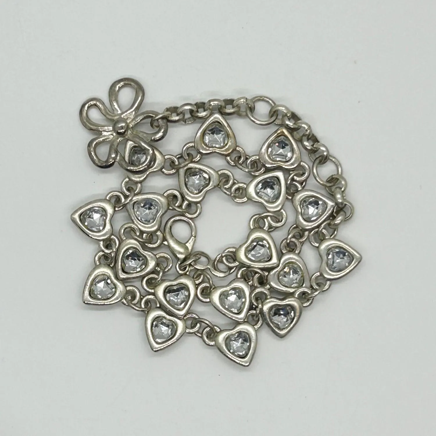 Very Pretty and Elegant Rhinestone Hearts Necklace