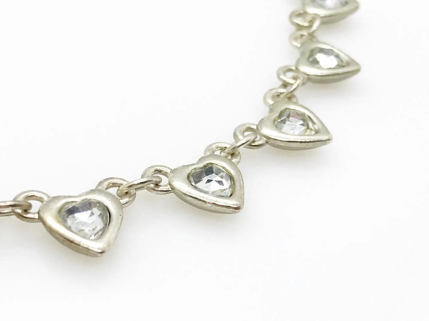 Very Pretty and Elegant Rhinestone Hearts Necklace