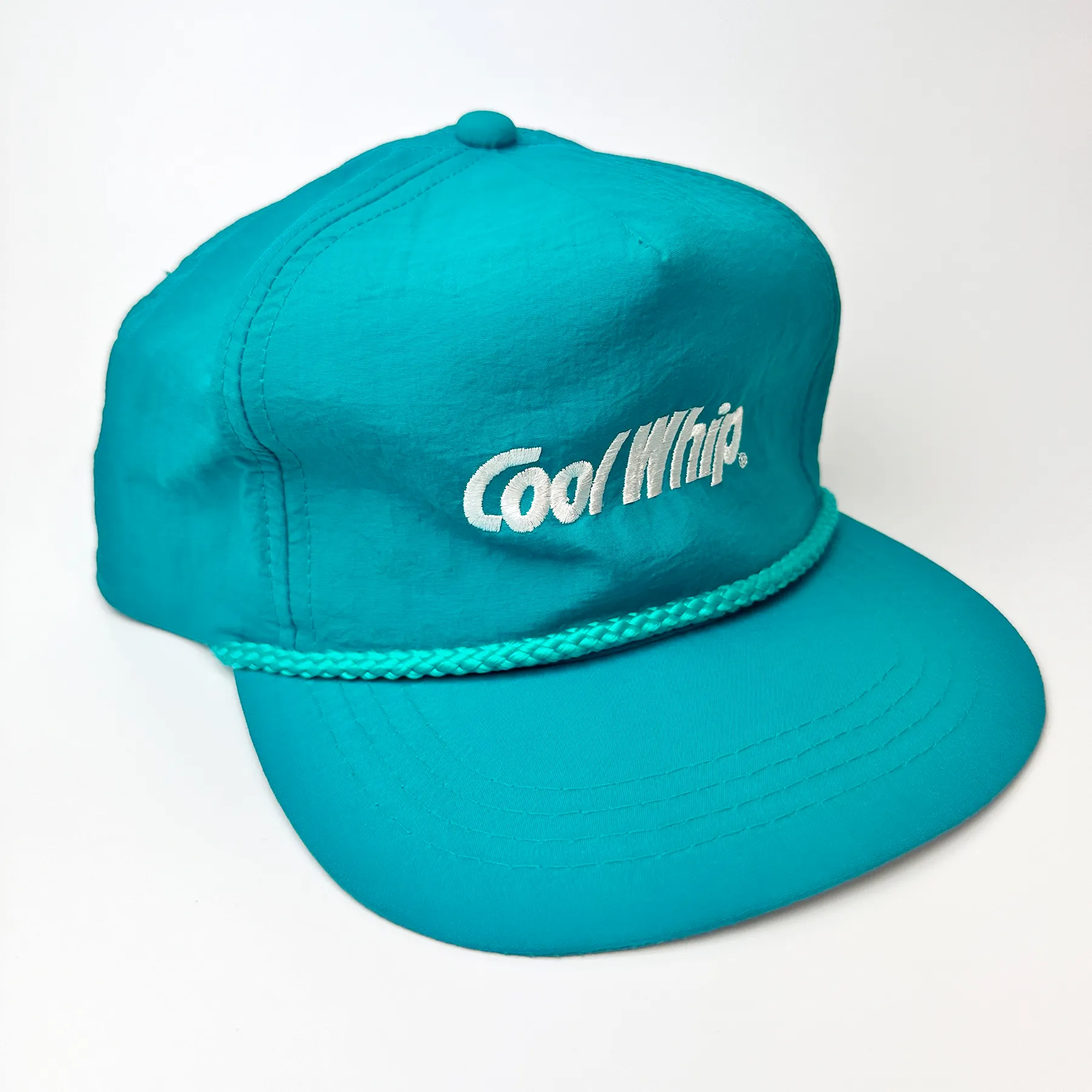 Vintage Cool Whip Nylon Snapback Hat Teal