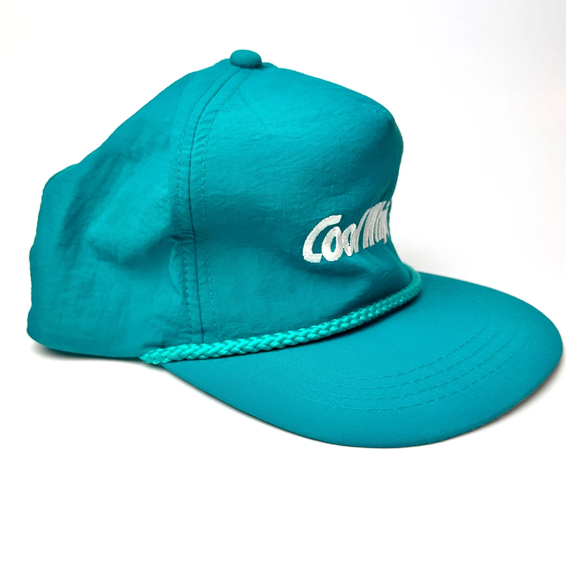 Vintage Cool Whip Nylon Snapback Hat Teal