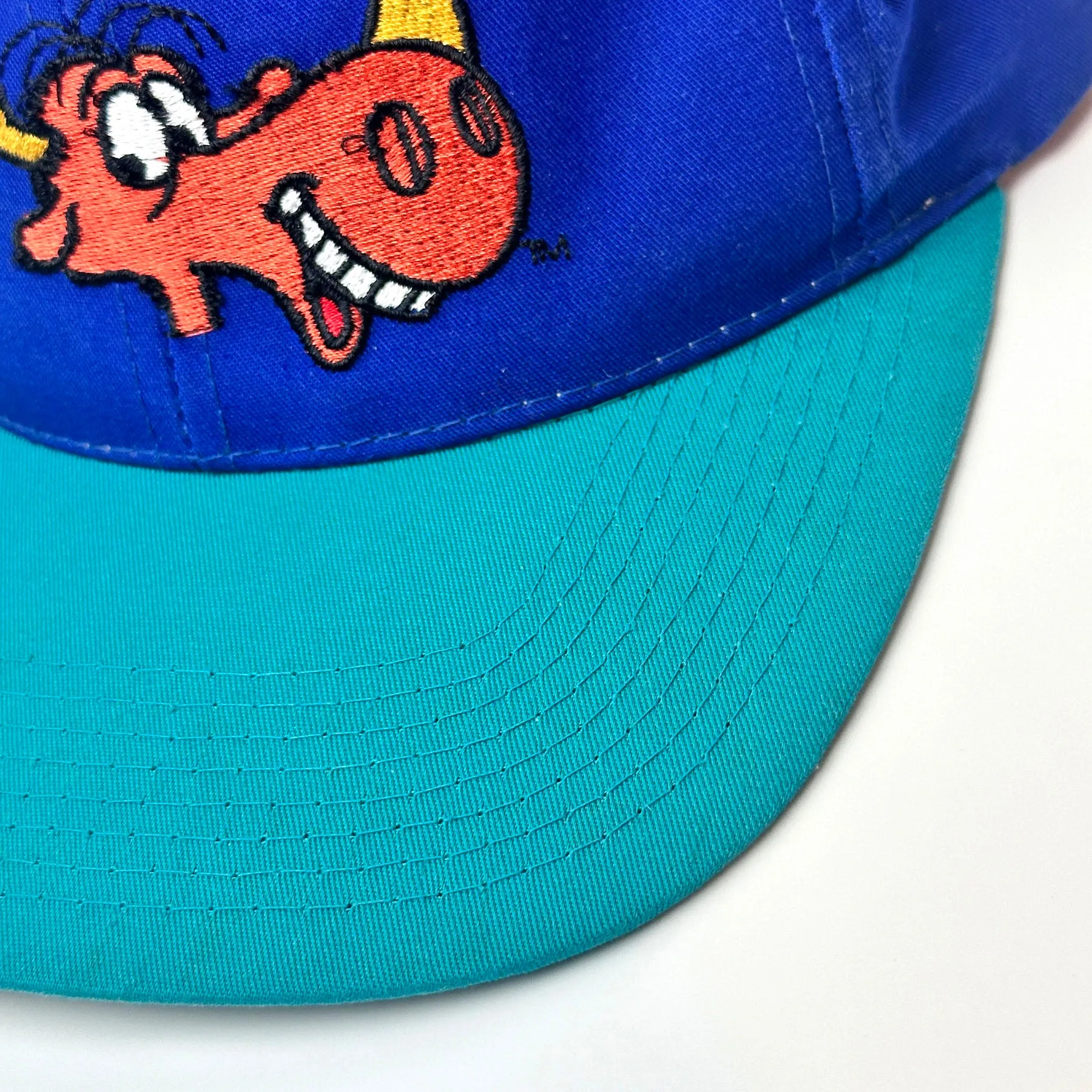 Vintage Rocky & Bullwinkle Embroidered Snapback Hat Blue / Teal