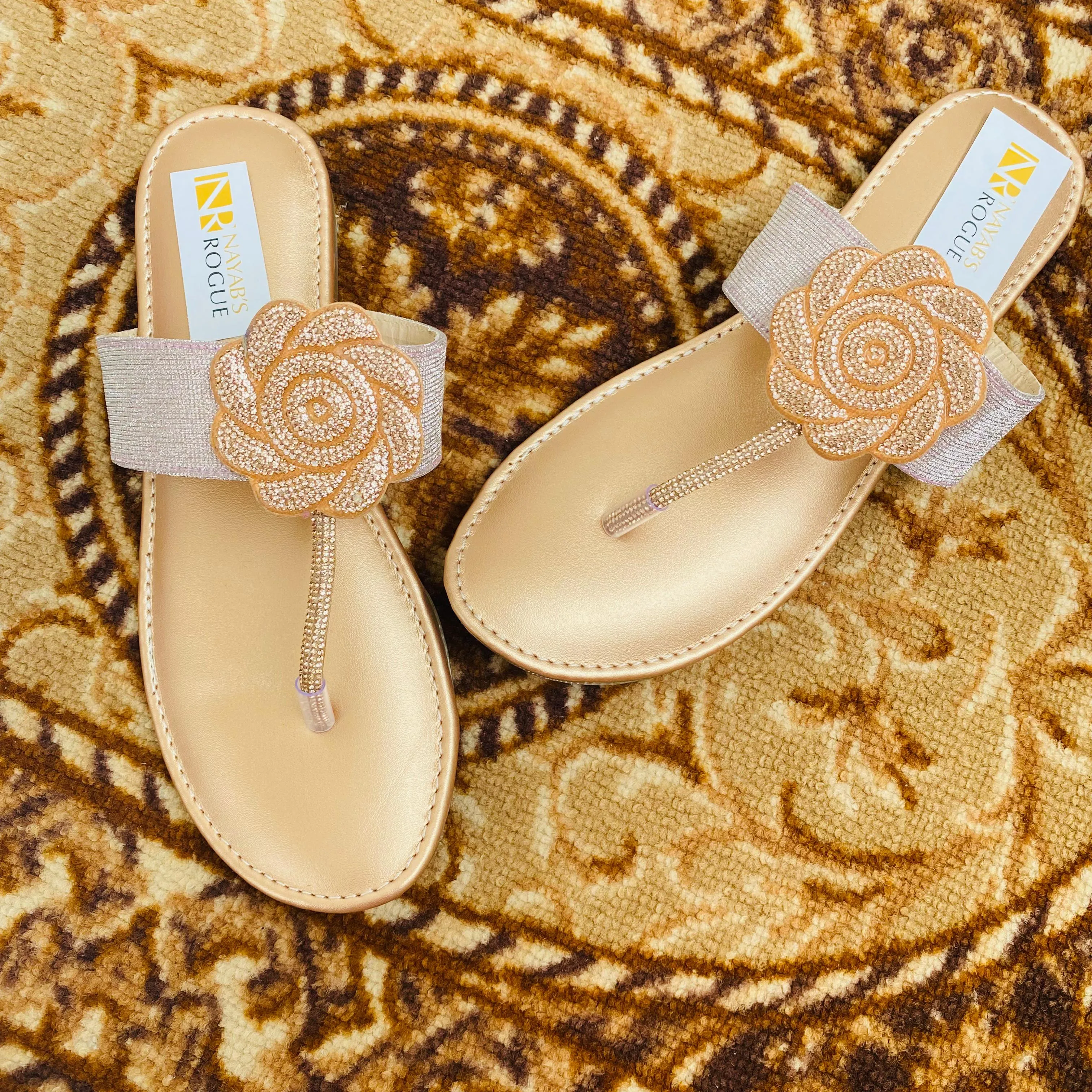 Women Fancy Flat Slider - Cream