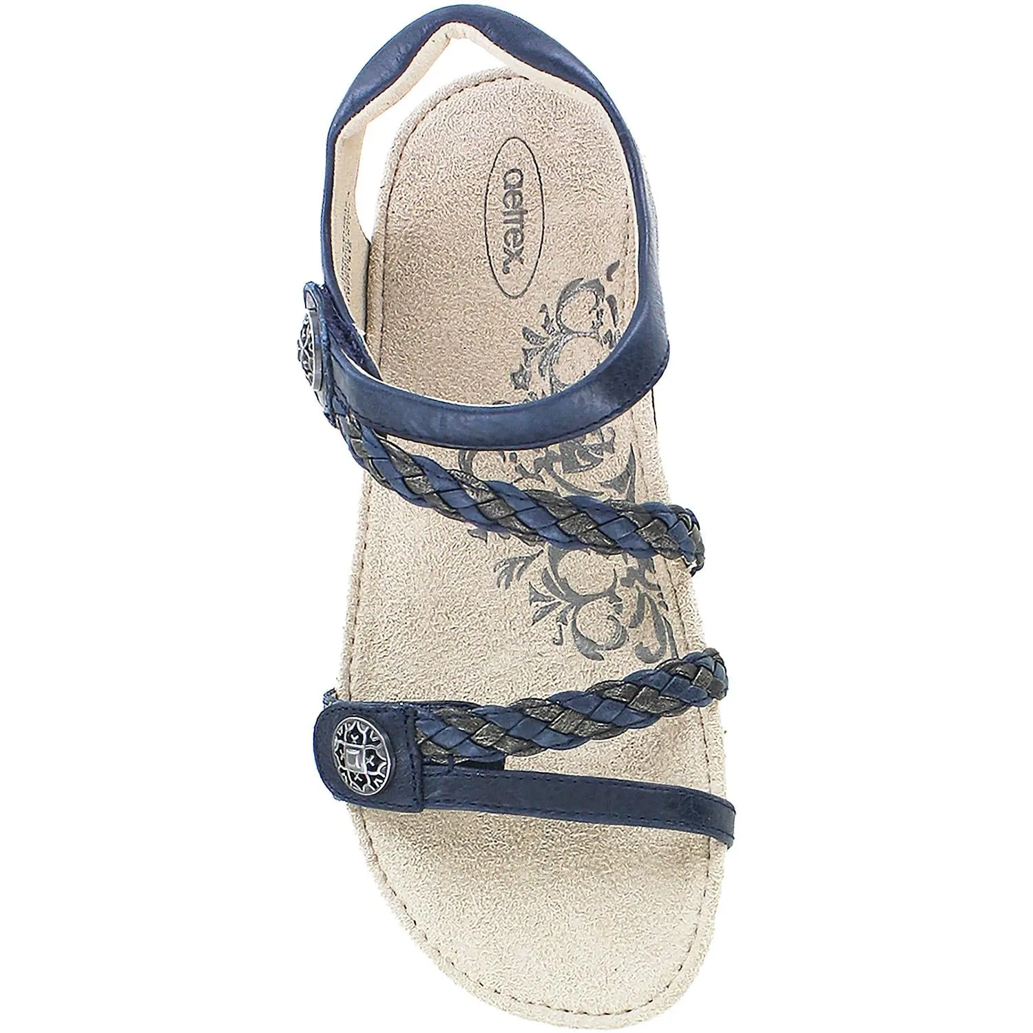 Women's Aetrex Jillian Navy Leather