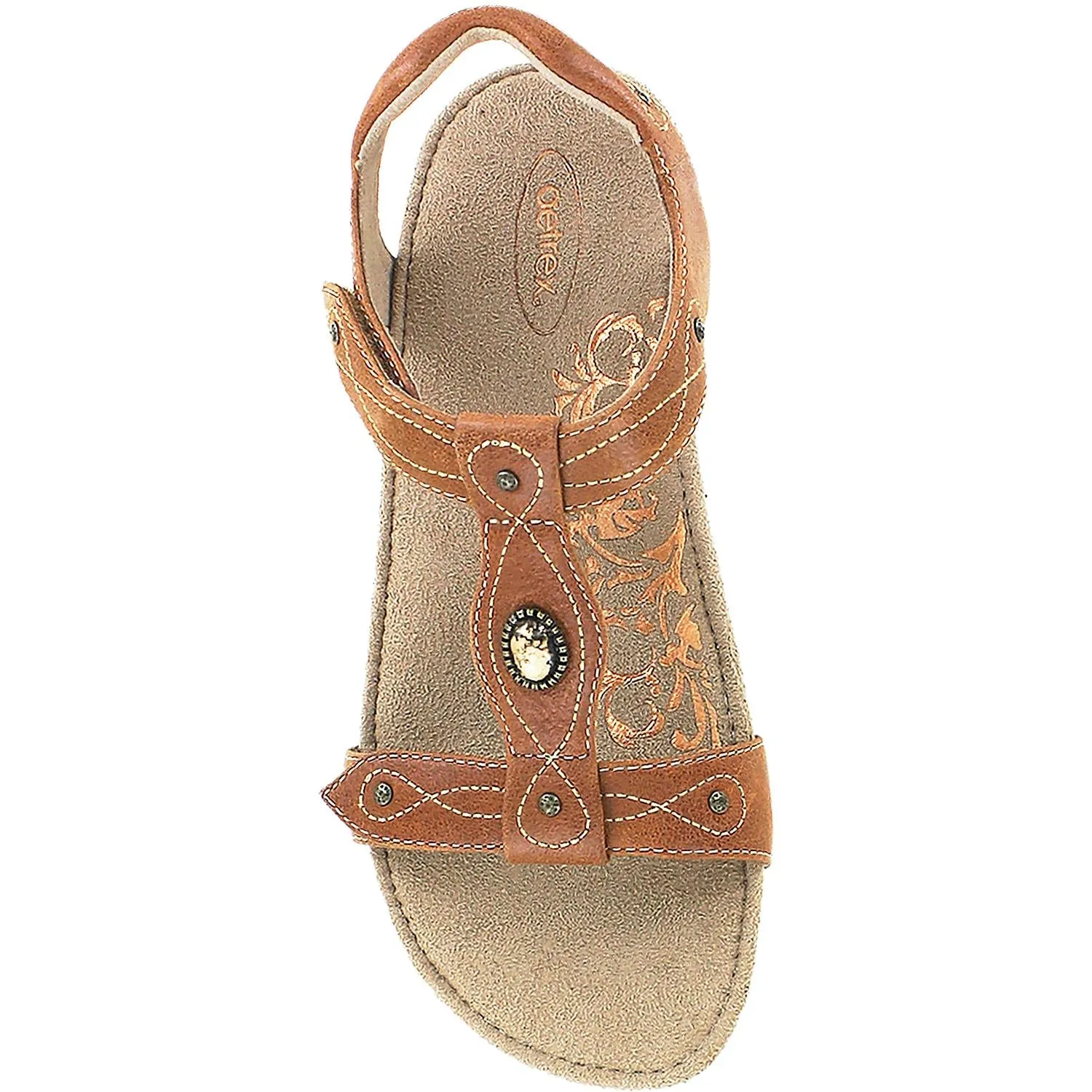 Women's Aetrex Lori Cognac Leather
