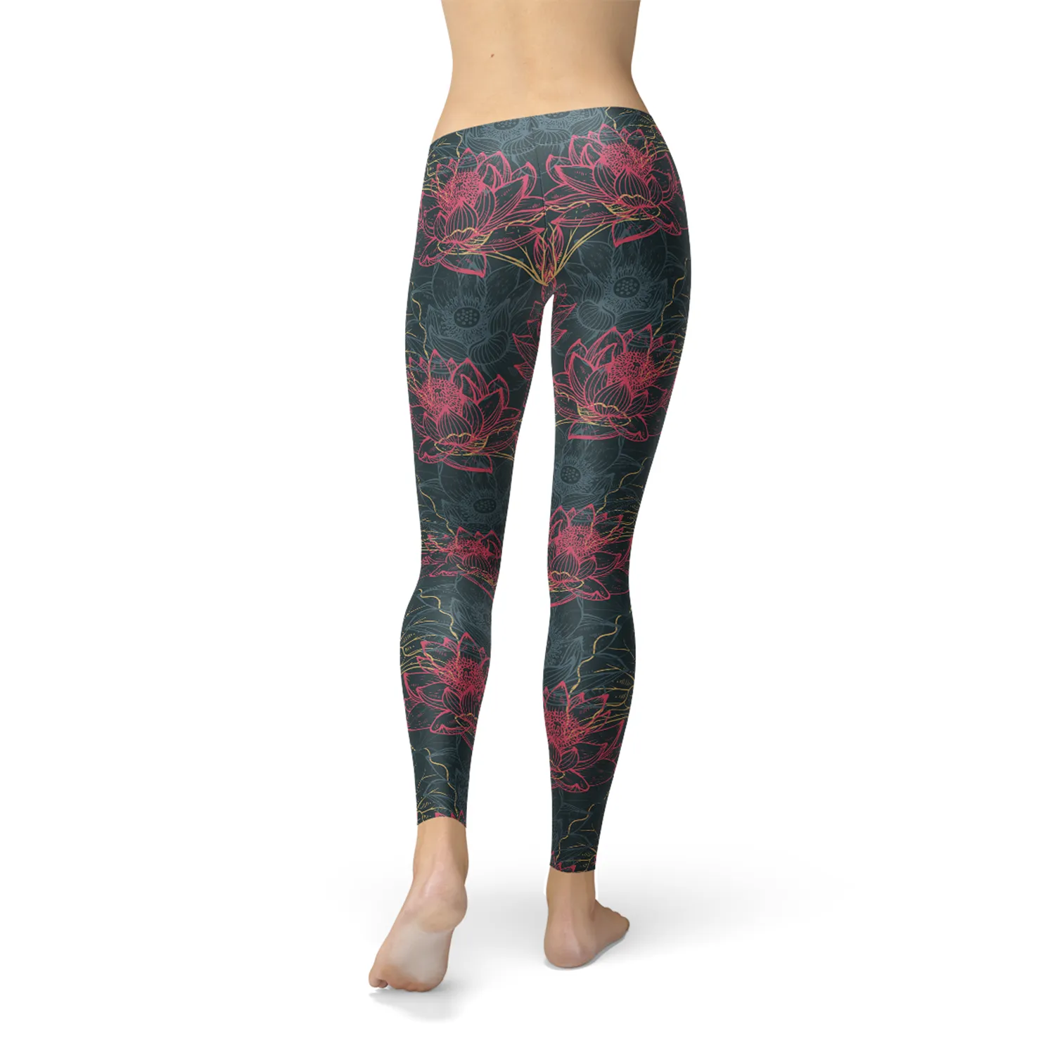 Womens Floral Lotus Leggings
